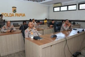 Kapolda Papua Laksanakan Groundbreaking SMA Unggulan Kemala Taruna Bahyangkara Melalu Zoom Meeting