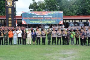 Kapolda Papua Pimpin Apel Gabungan Gelar Pasukan Operasi Kepolisian Terpusat “KETUPAT”