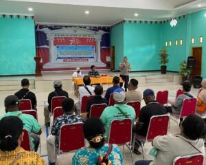Satgas Keladi Sagu Polres Jayapura Polda Papua Gelar Sosialisasi Penanganan Malaria di Kampung Sabron Sari Dalam Rangka Operasi Rasaka Cartenz 2025