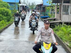 Polres Asmat Polda Papua Lakukan Patroli Cipkon Antisipasi Gangguan Kamtibmas Di Kabupaten Asmat