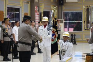 Kapolda Aceh Inspektur Upacara Pemuliaan Nilai-Nilai Tribrata Pataka Polda Aceh, Dalam Rangka Hari Bhayangkara ke 79