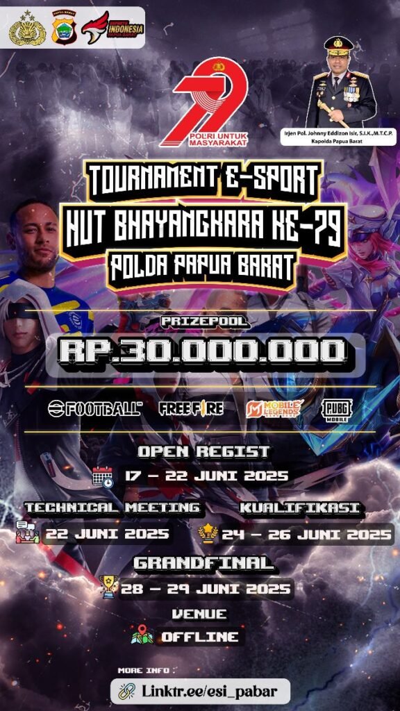 Polda Papua Barat Gelar Tournament E-Sport Peringati Hari Bhayangkara ke-79