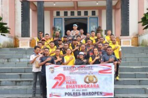 Hari Bhayangkara Ke 79, Polres Waropen Bakti Sosial Religi Di Gereja GKI Bethania Waren