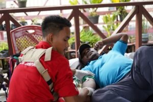 Polsek Nimbokrang Gelar Donor Darah Sambut HUT Bhayangkara ke-79