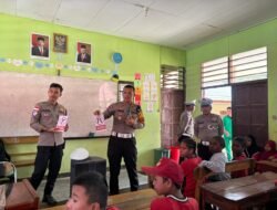 Sat Lantas Polres Tolikara Laksanakan Binluh Dan Edukasi Tertib Berlalu Lintas Sejak Dini Di SDN Karubaga
