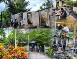 Respon Cepat, BidLabfor Polda Papua Olah TKP Kebakaran di Koya Barat