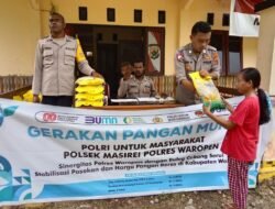 Gerakan Pangan Murah, Polsek Masirei Salurkan 250 Kg Beras SPHP untuk Warga
