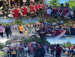 Polwan Ditsamapta Polda Papua Gelar Patroli Sepeda “Anggrek Hitam” Ajak Masyarakat Hidup Sehat dan Tertib di Car Free Day Jayapura