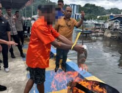 Ditpolairud Polda Papua Musnahkan 14,7 Kg Ganja Milik Enam Tersangka