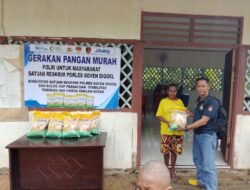 Polres Boven Digoel Salurkan Beras SPHP pada Gerakan Pangan Murah di Distrik Mandobo
