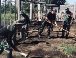 Danramil 1310-01/Bitung Turun Tangan Lakukan Perataan Tanah Pembangunan Gerai KDMP Manembo Nembo Atas