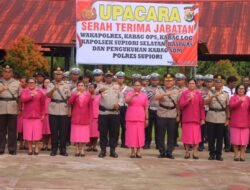 Kapolres Supiori Pimpin Upacara Sertijab dan Pengukuhan Pejabat Polres Supiori