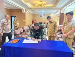 Wujud Sinergitas TNI dan Pemerintah Daerah, Dandim 1310/Bitung Tandatangani Karya Bakti Revitalisasi Marshalling Area Yon TP 916 Makawidey