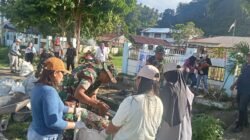 Turun Langsung Bersama Masyarakat, Personel Koramil Jajaran Kodim 1310/Bitung Terus Galakkan Aksi Gerakan Indonesia Asri