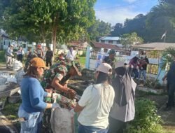 Turun Langsung Bersama Masyarakat, Personel Koramil Jajaran Kodim 1310/Bitung Terus Galakkan Aksi Gerakan Indonesia Asri