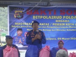 Dit Polairud Polda Papua Gelar Bakti Sosial Presisi, Pererat Silaturahmi dengan Masyarakat Pesisir di Abe Pantai