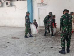 Wujud Nyata Gerakan Indonesia Asri, Personel Kodim 1310/Bitung dan Yonif TP 916/BS Kerja Bakti Bersih Lingkungan dan Fasilitas Umum