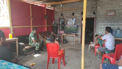 Nobar Piala Dunia 2026, Babinsa Koramil 1310-02/Lembeh Perkokoh Kebersamaan Dengan Warga Binaan