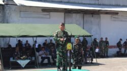 Dandim 1310/Bitung sebagai Danup Pada Upacara Pemberangkatan Karya Bakti Skala Besar Kodam XIII/Merdeka TA 2026 ke Kepulauan Talaud dan Sangihe