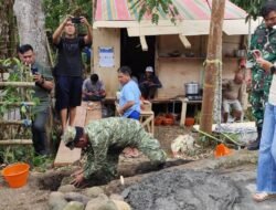 Dorong Terwujudnya Infrastruktur Desa, Danramil 1310-03/Likupang Bersama Forkopimcam Gelar Prosesi Peletakan Batu Pertama Pembangunan Jembatan Perintis Garuda di Desa Kokoleh Satu