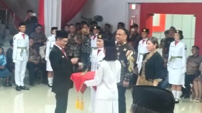 Sebagai Bentuk Dukungan dalam Menyukseskan Upacara HUT ke-81 Kemerdekaan RI, Kasdim 1310/Bitung Hadiri Pengukuhan Paskibraka Kabupaten Minahasa Utara Tahun 2026