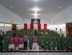 Tingkatkan Kesadaran dan Deteksi Dini Terhadap Kanker Payudara, Ketua Persit KCK Cabang LXII Kodim 1310/Bitung Ny. Meryah Dewa Made bersama Pengurus, Menghadiri Sosialisasi “SADARI”
