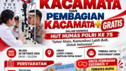 Jelang HUT Humas Polri Ke-75, Bidhumas Polda Papua Barat Gelar Bakti Kesehatan Donor Darah dan Pemeriksaan Mata Gratis